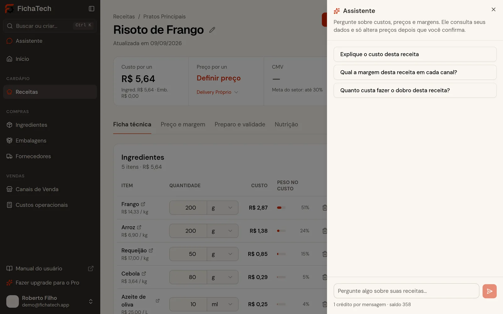 IA no FichaTech: Pergunte, Simule e Revise Suas Fichas Técnicas